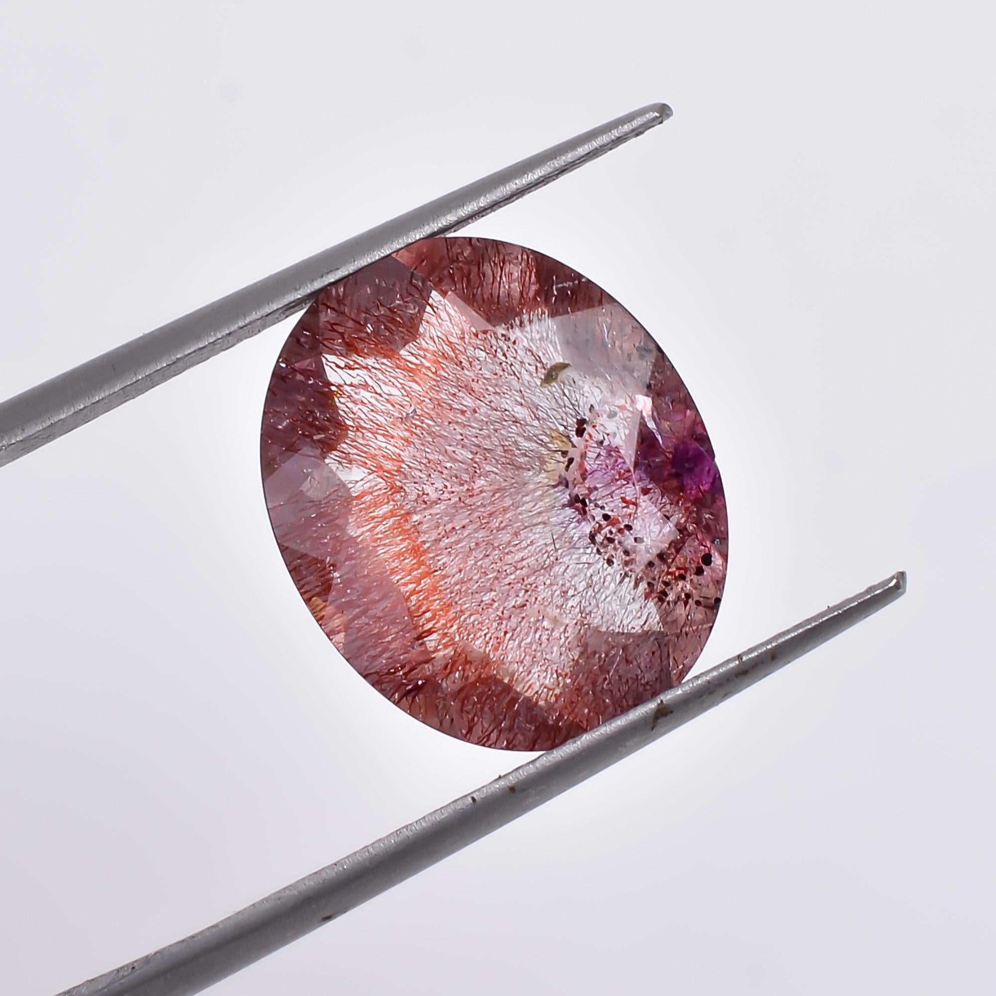 natural elestial quartz oval shape cut stone loose gemstone